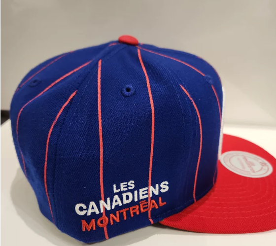 Montreal Canadiens NHL Mitchell & Ness Men's Navy Pin Stripe Snapback
