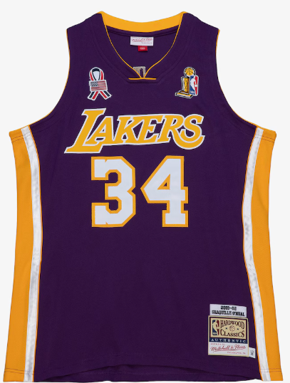 Shaquille O'Neal #34 Los Angeles Lakers Unisex Mitchell & Ness 1996-97 Hardwood Classics Swingman Player Jersey - Purple