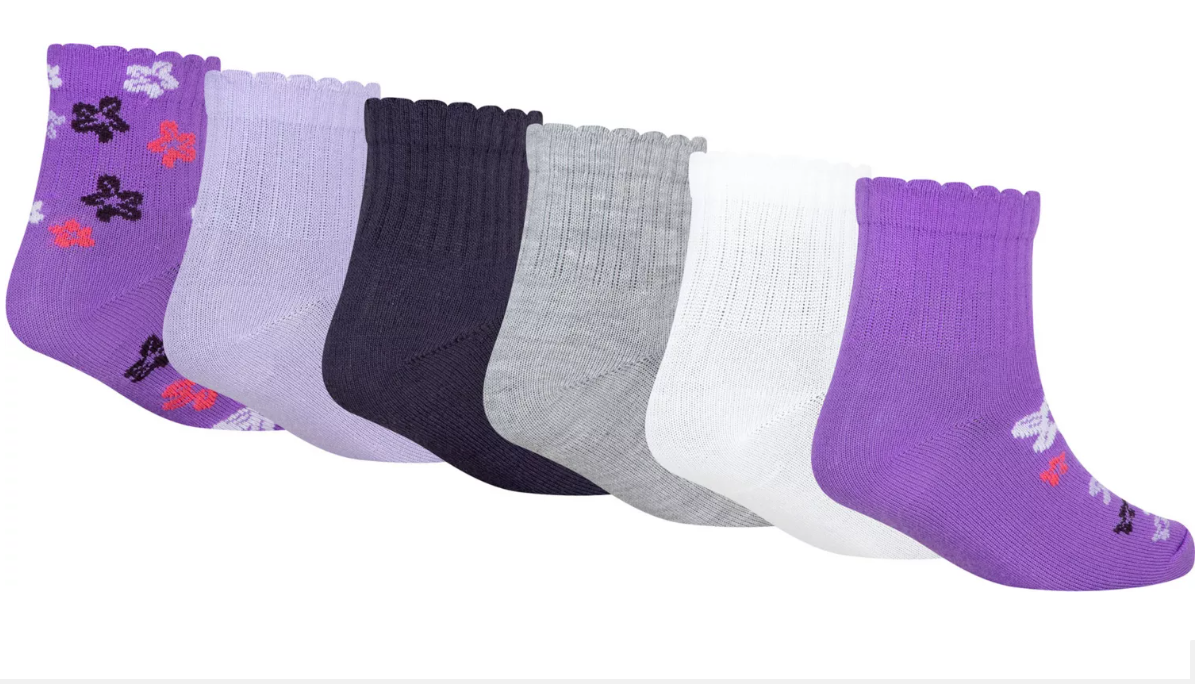 Nike Girls' Quarter Length 6-Pack Socks