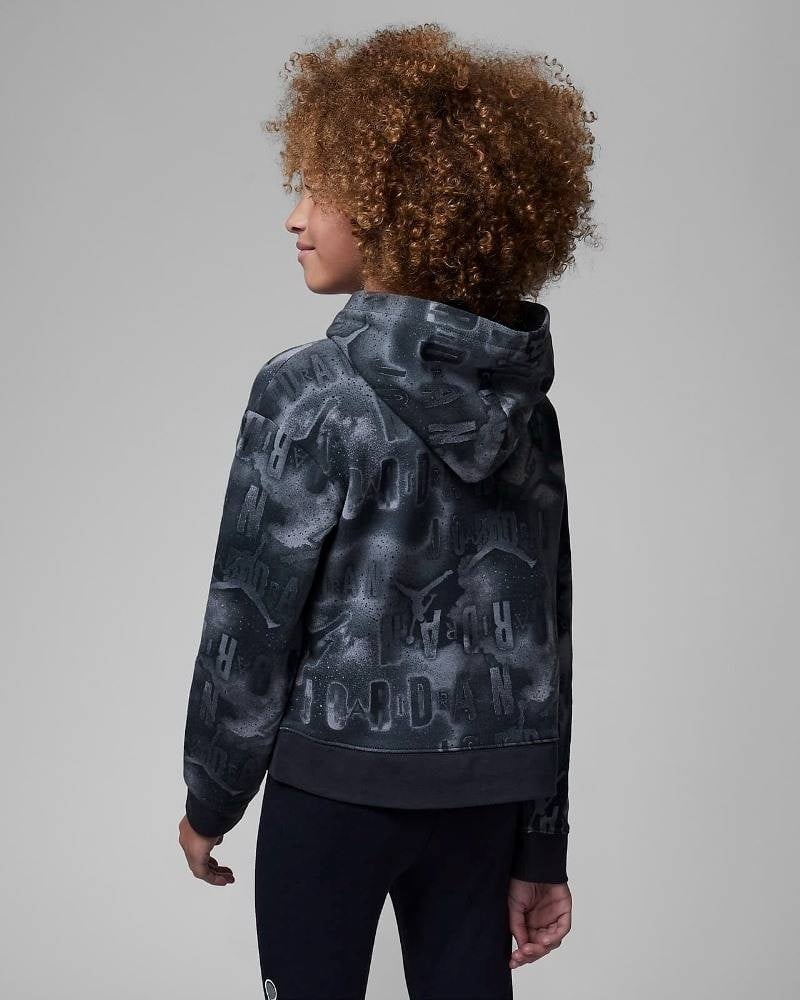 Jordan Girls Essentials AOP Boxy Teen Hoodie - Black