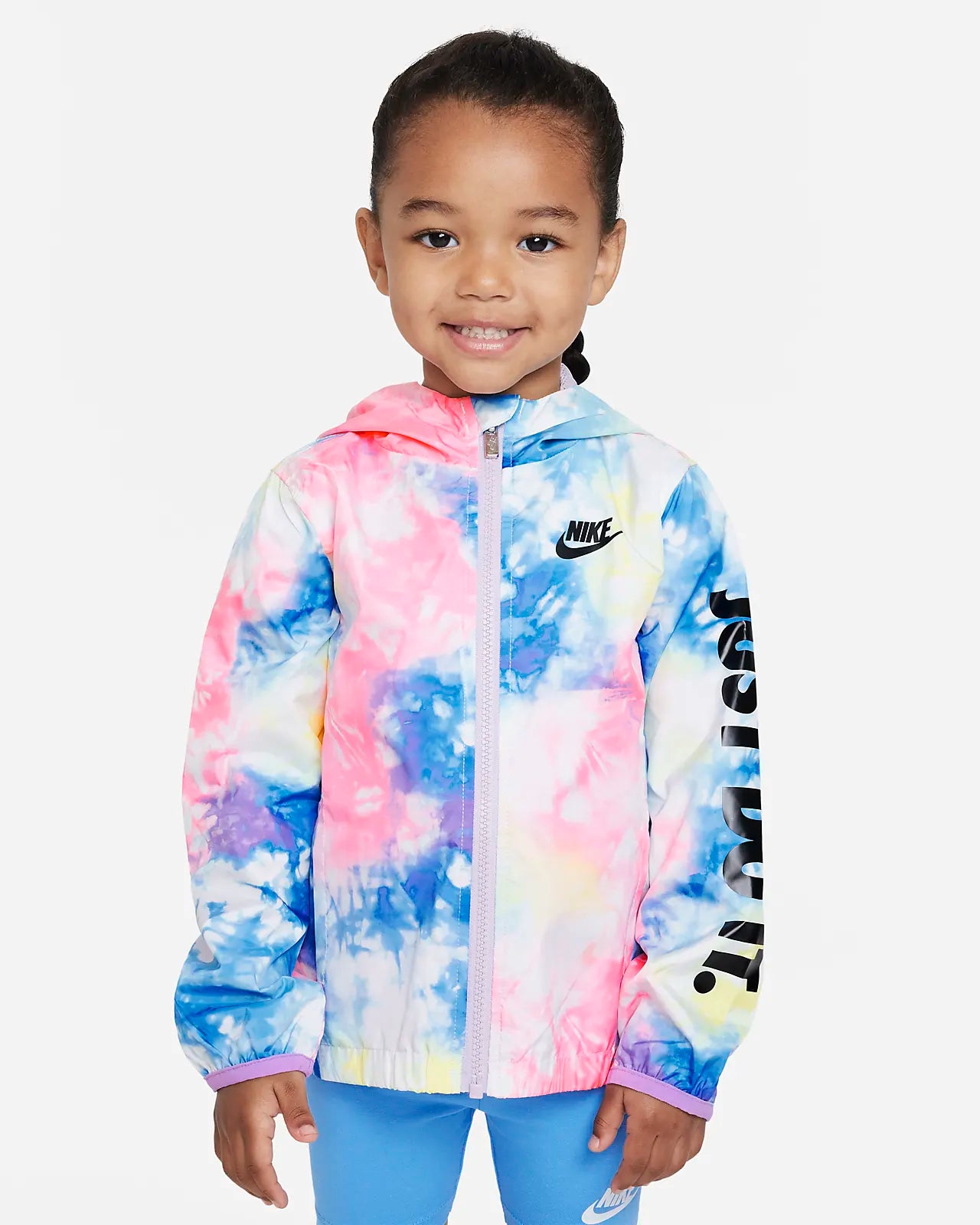 Nike Child Girls' Just Do It Printed Windbreaker / White