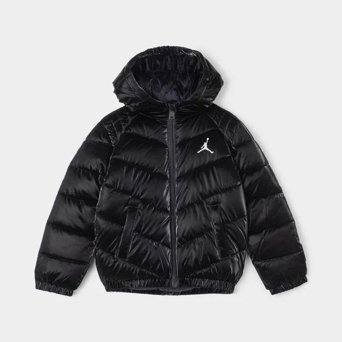 Jordan Child Girls' Chevron Quilted Jacket / Black