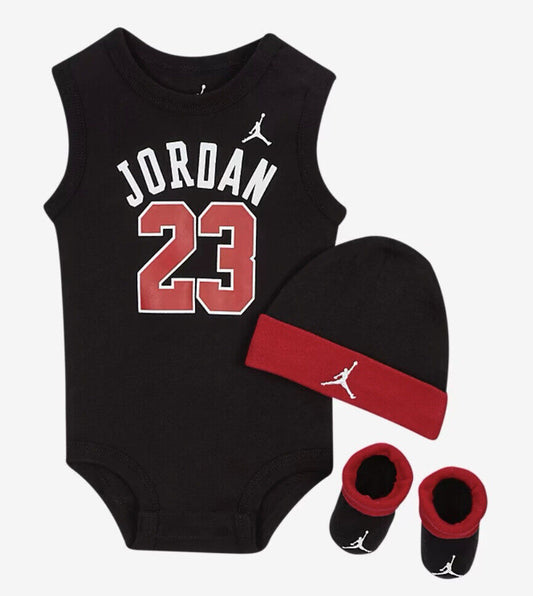 JORDAN 23 JERSEY 3 PIECE INFANT SET - BLACK