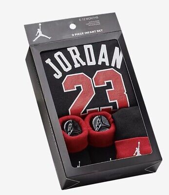 JORDAN 23 JERSEY 3 PIECE INFANT SET - BLACK