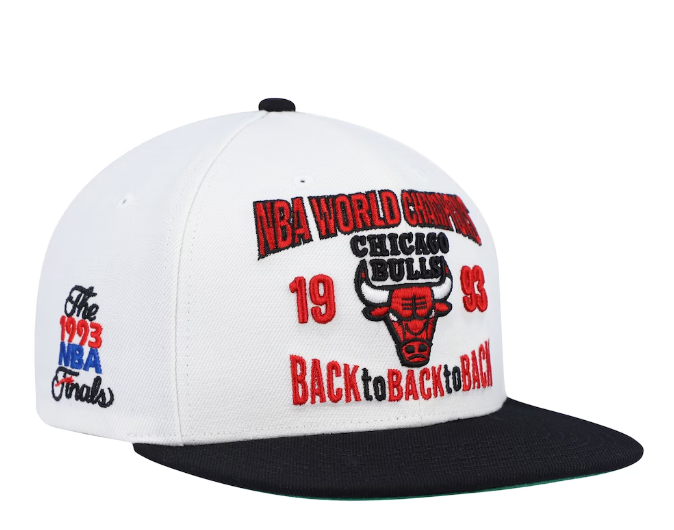 Men's Mitchell & Ness White/Black Chicago Bulls