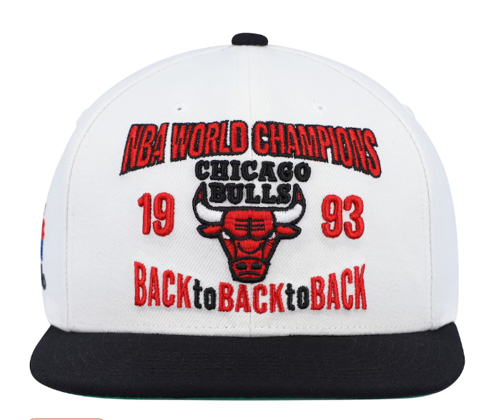 Men's Mitchell & Ness White/Black Chicago Bulls