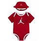 Jordan Baby Boys Bucket Hat and Bodysuit Gift Box Red, 2 Piece Set