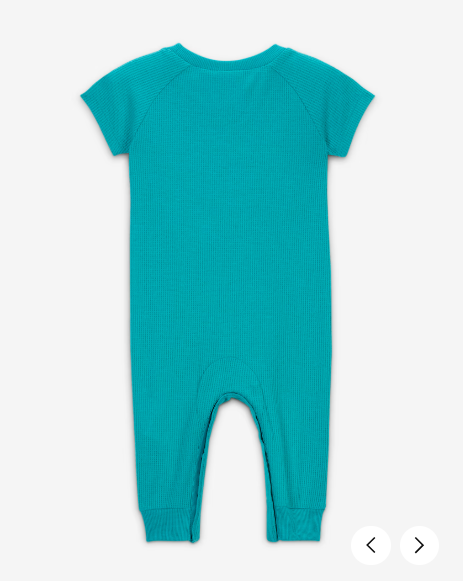 Nike Essentials Baby (0-9M) Short Sleeve Waffle Knit Coverall