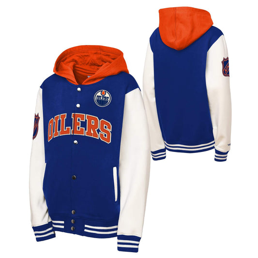 Edmonton Oilers Mitchell & Ness Court Side Fleece Jacket Boys