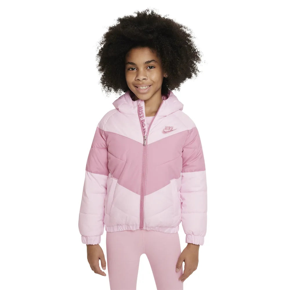 Nike Girls' Chevron Puffer Jacket pink