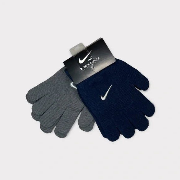 Nike 2 Pack Youth Black & Blue Gloves