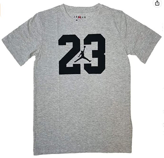 NIKE Air Jordan Boys' Jumpman Cotton T-Shirt Grey Heather,