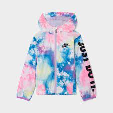 Nike Child Girls' Just Do It Printed Windbreaker / White